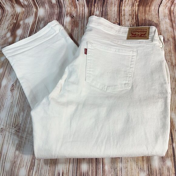 Levi's BOYFRIEND Womens Size 20W White Mid Rise Crop Jeans Denim Pants 39x27.5 - Picture 14 of 14